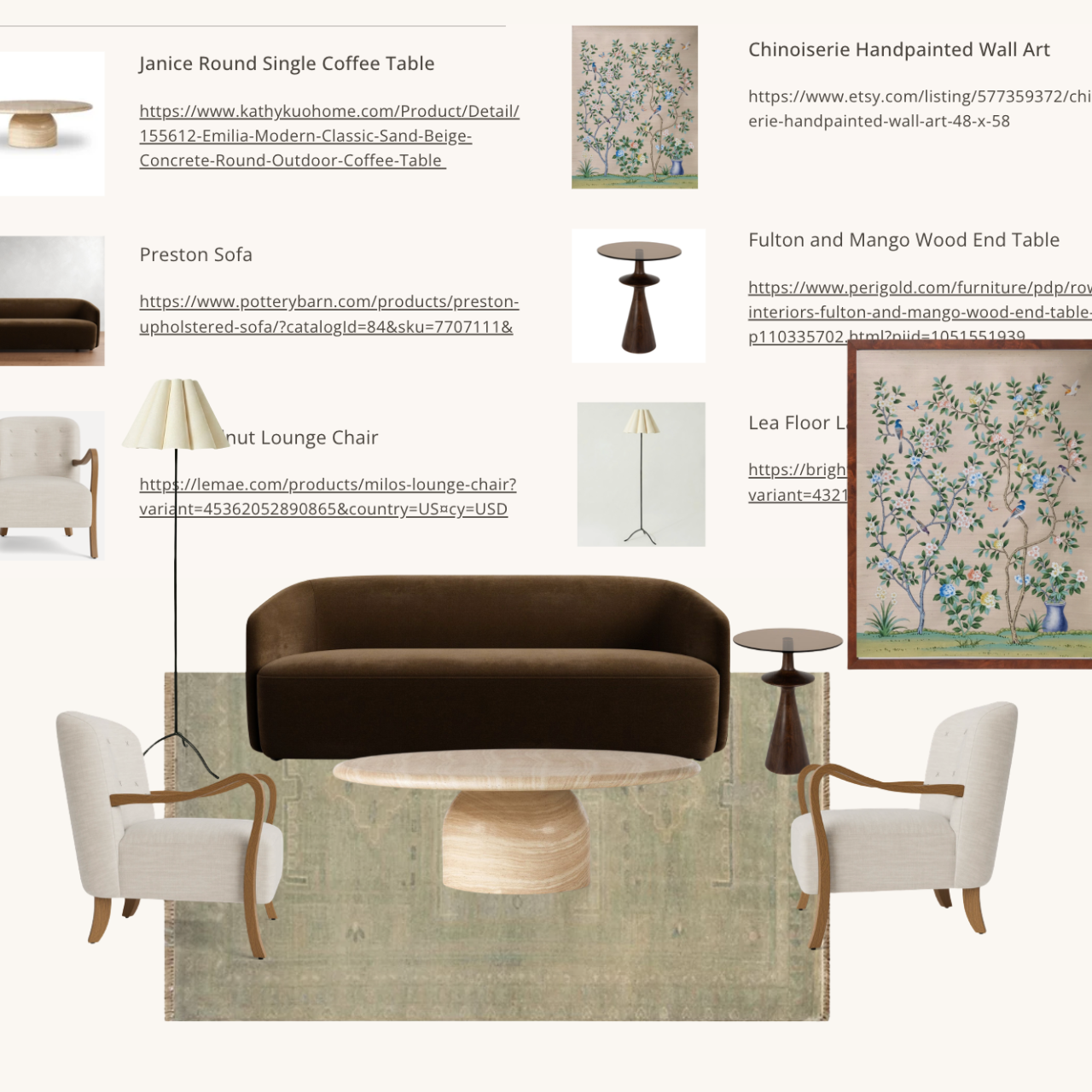 Virtual Interior Design Package Mood board and Shopping List AK Archive