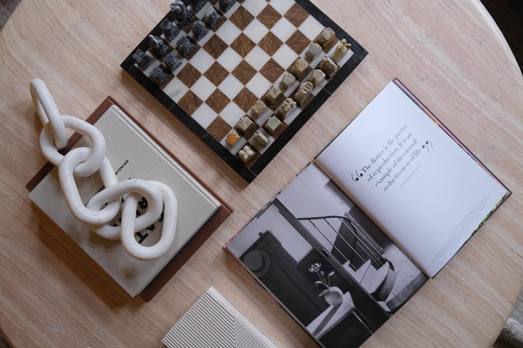Marble & Stone Chess Board | Vintage Handmade
